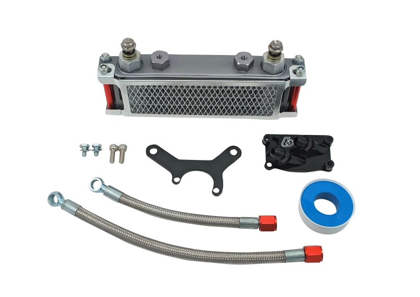 TB Parts Oil Cooler Kit, Black Plate – Honda V2 head